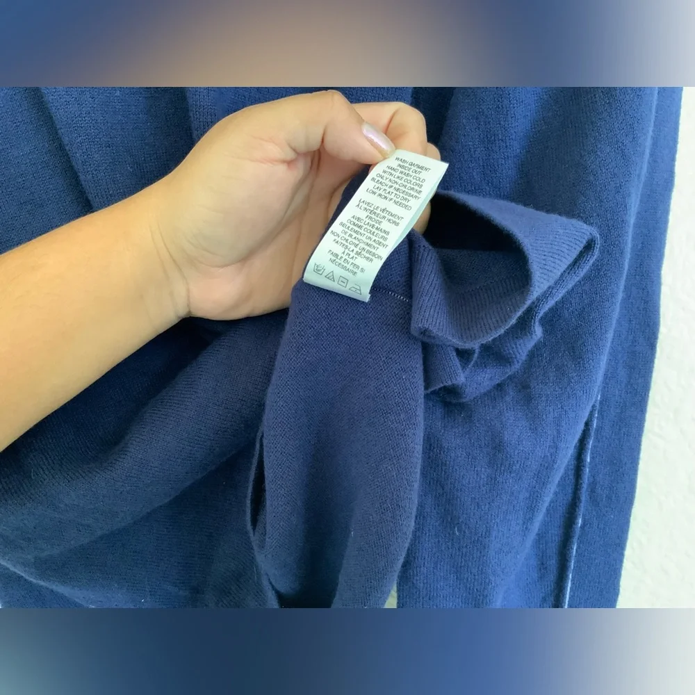 Raffi Sweater‎ Mens XL Indigo Wool/Cotton/Cashmere Pullover Crew Neck